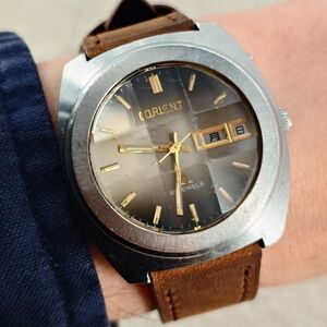 Orient Chrono Ace Automatic 27 Jewels F429-21550 Vintage 70s Kanji Day Cut Glass